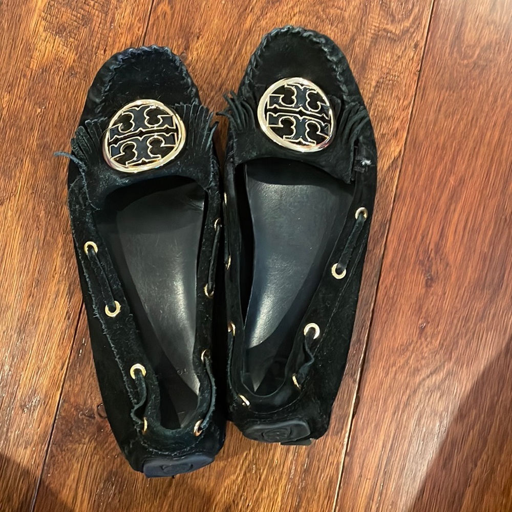 Tory Burch Alexandra Black Suede Moccasin Size 8.5